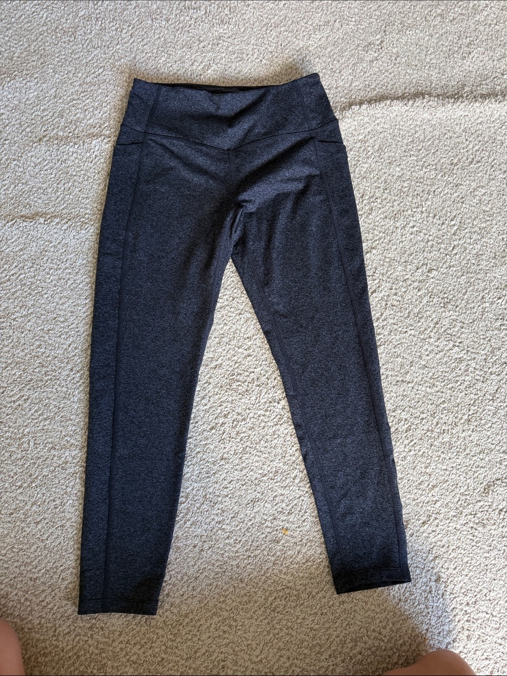 High Waisted Zella Leggings (navy/black  heathered) Medium